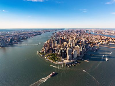 Aerial,View,Of,Lower,Manhattan,New,York,City,And,The